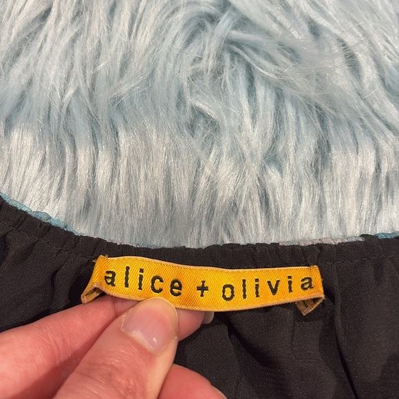 Alice + Olivia Silk Watercolor Flutter Silk Mini Dress - Picture 4 of 10